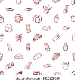 Food images. Background for printing, design, web. Usable as icons. Seamless. Binary color.