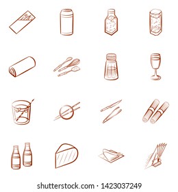 Food images. Background for printing, design, web. Usable as icons. Binary color.