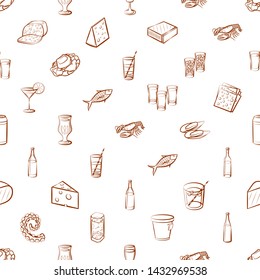 Food images. Background for printing, design, web. Usable as icons. Seamless. Binary color.