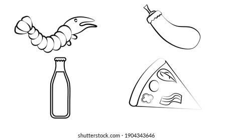 Food images. Background for printing, design, web. Colored