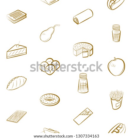 Food images. Background for printing, design, web. Seamless. Binary color.