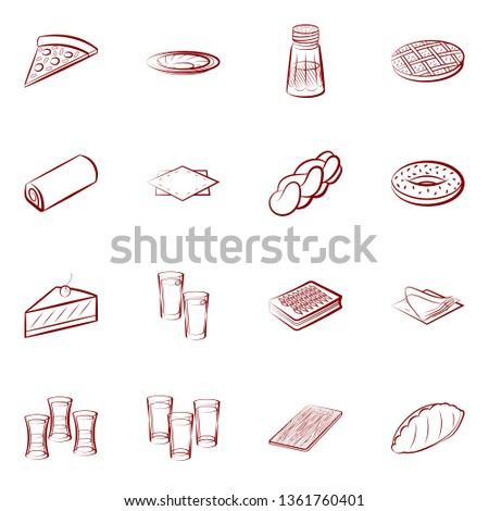 Food images. Background for printing, design, web. Usable as icons. Binary color.