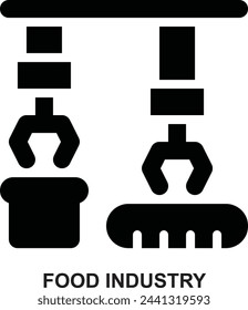 food industry, food manufacturing, food processing, food, bread, bakery industry expanded solid or glyph style icon for web mobile app presentation printing