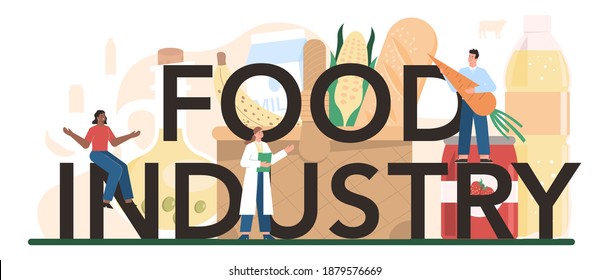 Food Industry Sector Economy Typographic Header Stock Vector (Royalty ...