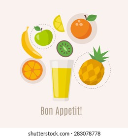 Food info graphics. Cooking info graphics. Let's make a juice!