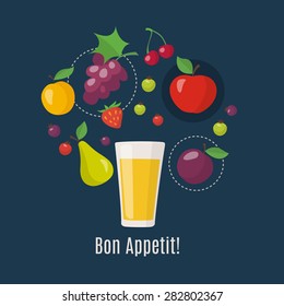 Food infograpgics. Cooking infographics. Let's make a juice!