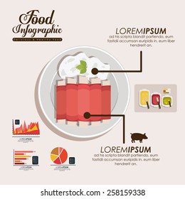 Food infographic design, vector illutration
