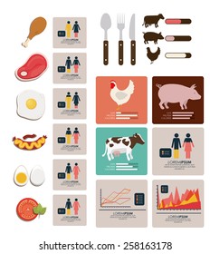 Food Infographic Design, Vector Illutration