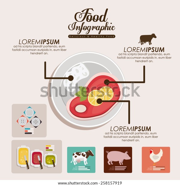 Food Infographic Design Vector Illutration Stock Vector (Royalty Free ...