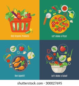 Food Infographic Flat Style Shopping Basket Stock Vector (Royalty Free ...