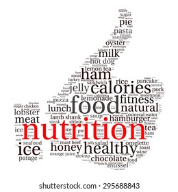 food  info-text graphics and arrangement concept (word cloud)