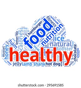 food  info-text graphics and arrangement concept (word cloud)