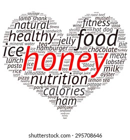food  info-text graphics and arrangement concept (word cloud)