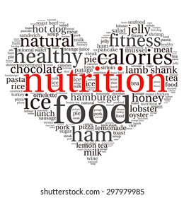 food  info-text graphics and arrangement concept (word cloud)