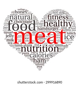 food  info-text graphics and arrangement concept (word cloud)