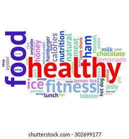 food  info-text graphics and arrangement concept (word cloud)