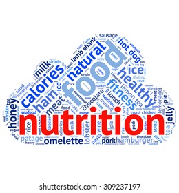 food  info-text graphics and arrangement concept (word cloud)