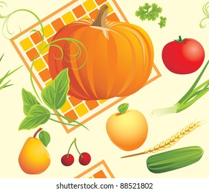 Food ingredients. Background. Vector