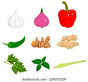 food ingredients in simple vector