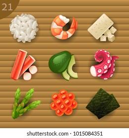 
Food ingredients for Sushi