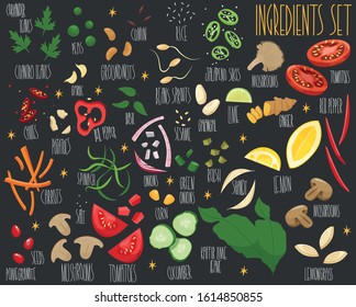 Food ingredients-set 1. Vector illustration