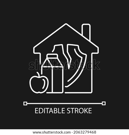 Food insecurity linear icon for dark theme. Disruption of food consumption. Access to food. Thin line customizable illustration. Isolated vector contour symbol for night mode. Editable stroke