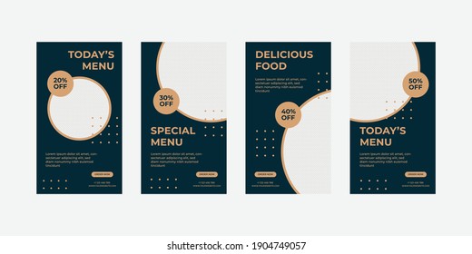 Food instagram stories template.	
Vector illustration.