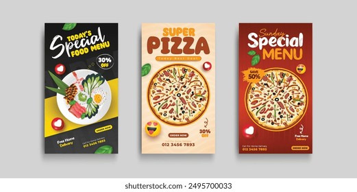 Food instagram story ads bundle template