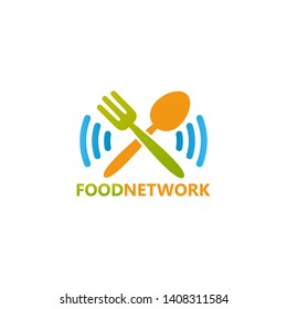 Food Internet Network Logo Template Design Vector, Emblem, Design Concept, Creative Symbol, Icon