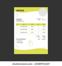 food invoice creative template design