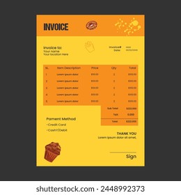 food invoice creative template design