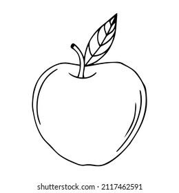Food items - Apple. Vector doodle illustration in eps10