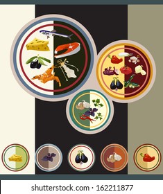 Food items in circle 