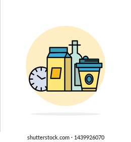 Food, Items, Milk, Items, Coffee Abstract Circle Background Flat color Icon