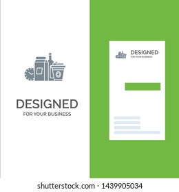Food, Items, Milk, Items, Coffee Grey Logo Design and Business Card Template