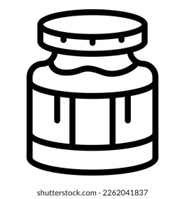 Food jar icon outline vector. Peanut butter. Spread cream