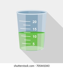 Food jug or measuring quantity cup icon. Flat illustration of food jug or measuring quantity cup vector icon for web