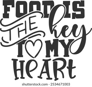 Food Is The Key To My Heart - Baby Bib Illustration