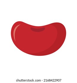 Food kidney bean icon. Flat illustration of food kidney bean vector icon isolated on white background