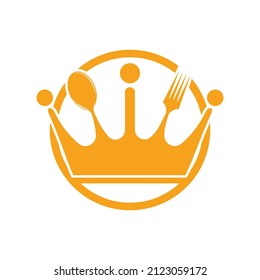 Food kingdom vector logo design. Royal food logo concept.	