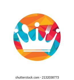 Food kingdom vector logo design. Royal food logo concept.	