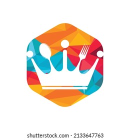 Food kingdom vector logo design. Royal food logo concept.	
