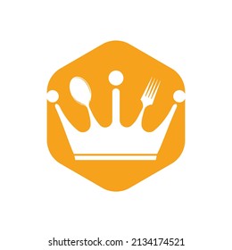 Food kingdom vector logo design. Royal food logo concept.	