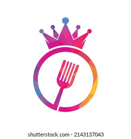 Food kingdom vector logo design. Royal food logo concept.