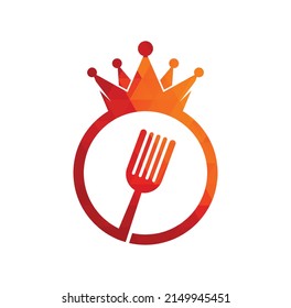 Food kingdom vector logo design. Royal food logo concept.