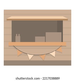 Food kiosk icon cartoon vector. Street festival. Coffee van