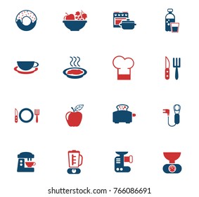 food and kitchen color vector icons for web and user interface design