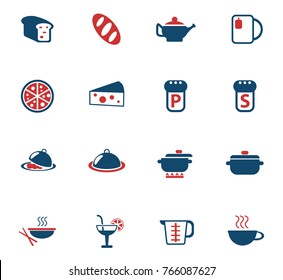 food and kitchen color vector icons for web and user interface design