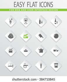 Food and kitchen easy flat web icons for user interface design