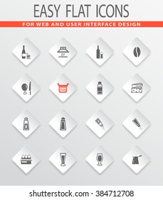Food and kitchen easy flat web icons for user interface design